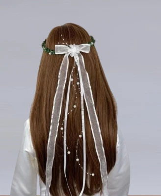 Kopfschmuck Haarschmuck Haargesteck zum Kommunionkleid weiß *23 - Bild 1 von 3