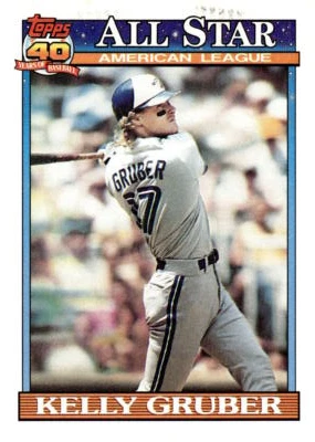 1991 Topps #388 Kelly Gruber -ALL STAR AL- Toronto Blue Jays - Image 1 of 2
