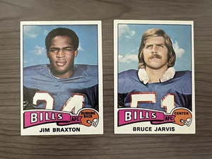 1975 Topps Football Card Lot Buffalo Bills, Bruce Jarvis, Jim Braxton #27 #142 - Picture 1 of 2