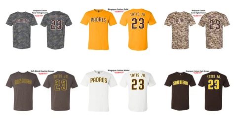#23 Fernando Tatis Jr. San Diego Padres "SLIM FIT" Shirt Tri-Blend or 100%Cotton Cover
