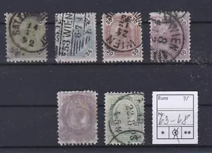 Ö 1891/96 Kaiserkopf im Achteck und Oval ANK 63 - 68 Gestempelt - Bild 1 von 1