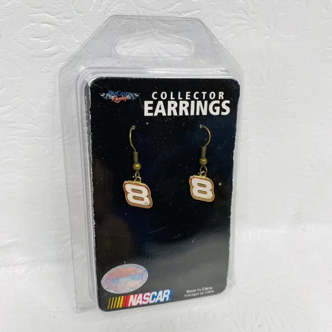Dale Earnhardt Jr #8 Official NASCAR Racing Hook Back Dangle Collector Earrings Cover