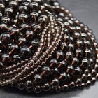 Smoky Quartz Round Beads - 4mm 6mm 8mm 10mm - 14" Strand, for Jewellery Making