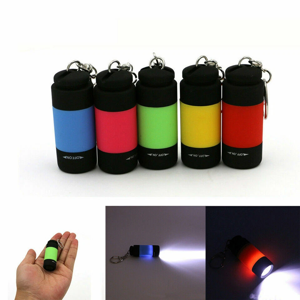 Bright Rechargeable Keychain Flashlight – Waterproof LED Pocket Torch With Red/Blue Modes For Camping, Hiking, Emergency
