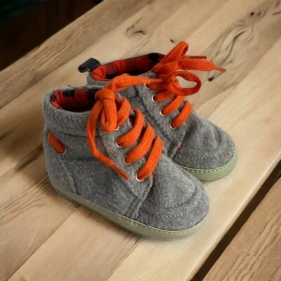 Fila Infant Baby Boys 0-6 months Fila Crib Shoes Gray Orange Plaid - Image 1 of 4