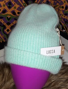*NWT*/Never Worn-Handmade LUCCA Barwa Beanie AQUA Unisex Adult O/S SUPER SOFT - Picture 1 of 2