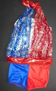NWOT Wolff Fording Costume Set 2 piece Ladies Patriotic Top & Booty Shorts ClrSt - Picture 1 of 5
