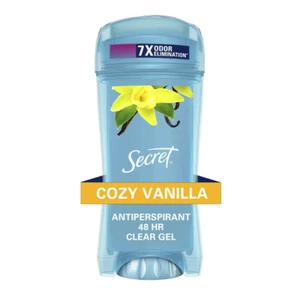 SECRET Clear Gel Antiperspirant Deodorant for Women Cozy Vanilla Scent 2.6 Oz - Picture 1 of 12