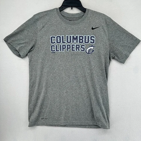 Columbus Clippers Baseball Nike T Shirt - Adult L - Gray Cover