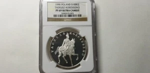 Poland 1990,Tadeusz Kosciuszko 100000 Zlotych, Silver Proof, NGC PF 69 UC - Picture 1 of 3