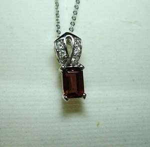 14k W Gold Granat-Diamant Anhänger 0,87 ct 6x4 mm (geschlossener Laden) SK-4MHS - Bild 1 von 3