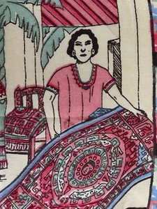Souvenir de Mexico Schal Taschentuch Taschentuch Teppichherstellung Szene - Bild 1 von 8
