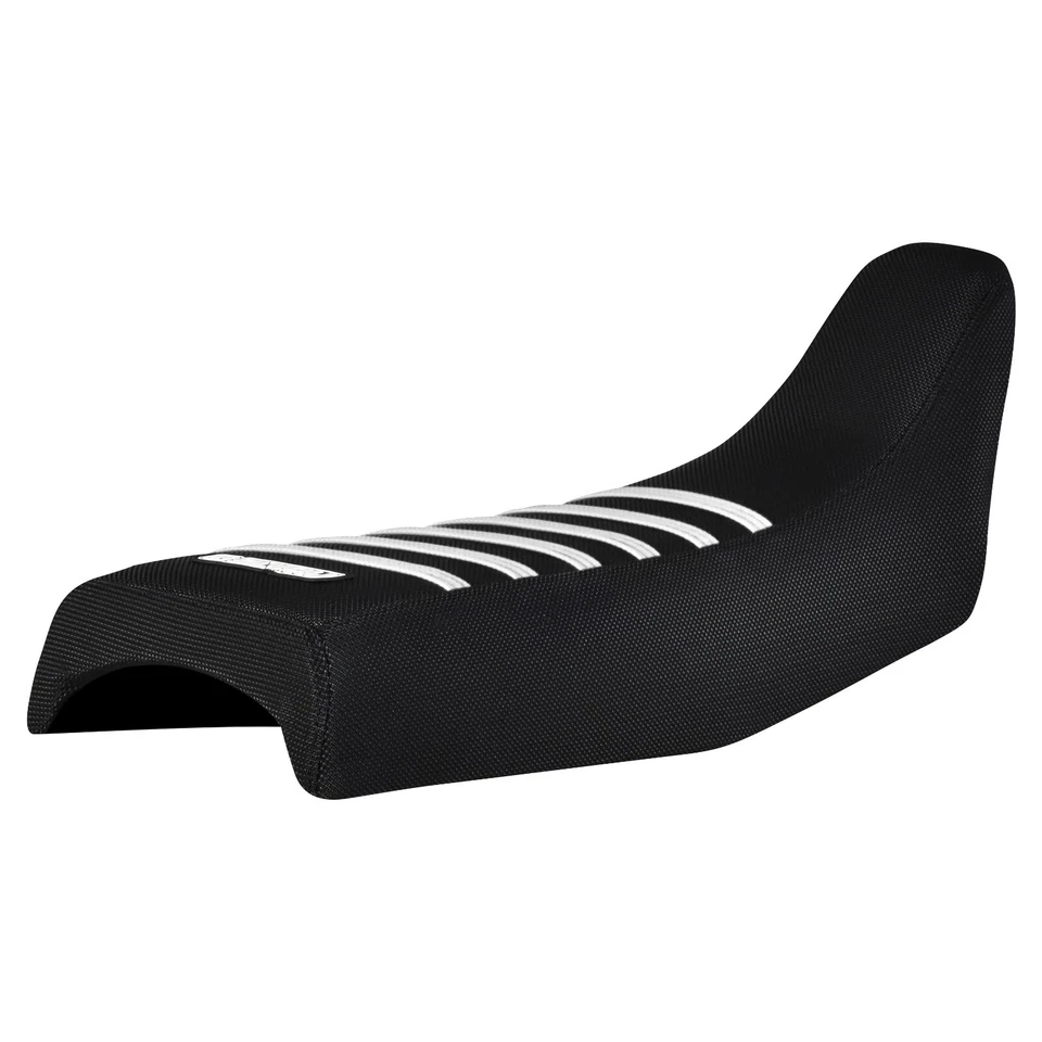 Funda de asiento Honda XR 200 R 1984-2002 de Enjoy MFG todo negro/blanco costilla #340 logotipo Foto 1 de 4