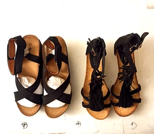 2 Paar Schuhe Konvolut I896D Größe 40 Schwarz KAUF OHNE RISIKO - Bild 1 von 17