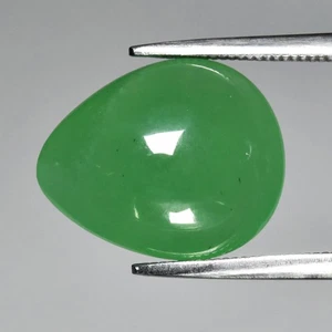 💎 Cabochon de poire 6,67 ct 14x11,3 mm chrysoprase verte naturelle - Pierre précieuse Australie - Photo 1/4