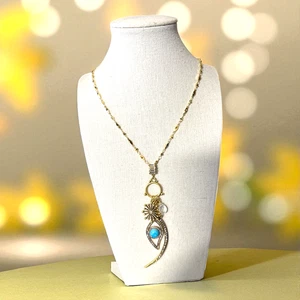Collana SEQUIN Nordstrom tono oro moderna cristallo malocchio multi ciondolo 244 - Foto 1 di 5