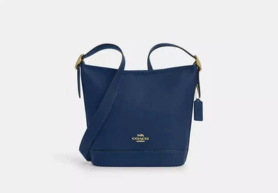 NWT  Coach Jude Duffle Bag pebbled leather/Gold/Deep Blue - Image 1 of 4