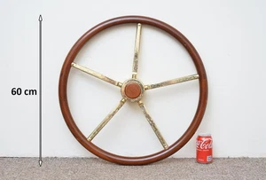 rueda barco yate barco madera/latón volante calidad rueda ENTREGA GRATUITA - Imagen 1 de 9