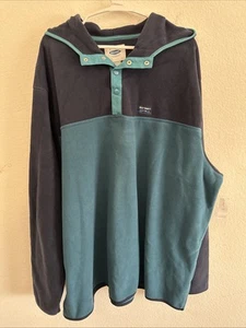 VTG Old Navy Hoodie Men's XXXL Teal Blue Fleece Snap Button Long Sleeve Pullover - Picture 1 of 10