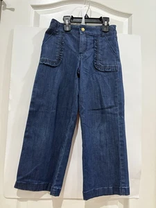 Janie And Jack Wide Leg Jean With Pocket Ruffles Size 7 - Picture 1 of 7