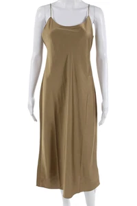 J Crew Women Brown Slip Dress Full-Length Polyester Size 4 - Picture 1 of 5