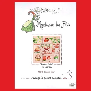 Madam la Fee PASSION FRAISE / STRAWBERRY PASSION französisches Kreuzstichmuster - Bild 1 von 3