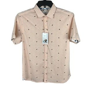 Cactus Man Ricky Singh Flamingo Print Button Up Shirt Size M NWT Spring Style - Picture 1 of 9