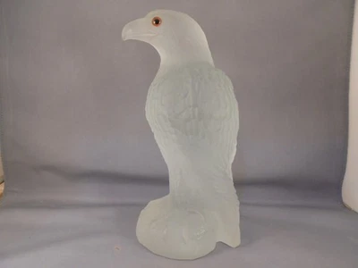 Старинная винтажная стеклянная скульптура орла ястреба 7 1/2 дюйма стеклянные глаза отличная детализация - Изображение 1 из 4