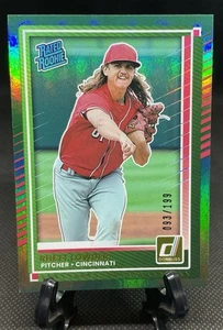 2025 Donruss Green #74 Rhett Lowder RC 93/199 - Cincinnati Reds - Picture 1 of 3