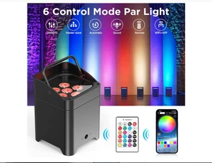 Uplight a batteria ricaricabile par can 6x18W RGBWA+UV uplight LED 9600 mA - Foto 1 di 11