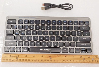 Tecknet TK-KB008 Bluetooth Keyboard Rechargeable Ultra Slim Wireless. Dark Grey - Image 1 of 4