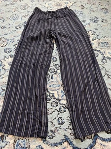 Vintage 80s 90s GAP Women Pull On Pants Blue Tie Front Drawstring Sz Large - Picture 1 of 8