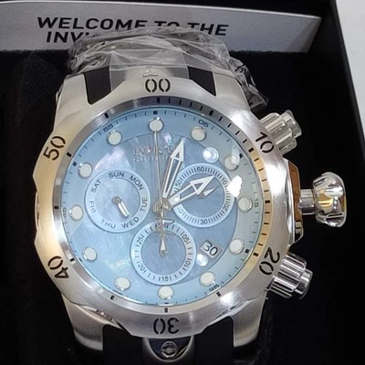 Banda negra Invicta nueva con etiquetas 53,7 mm Reserve Venom Swiss Mvmnt platino madreperla Foto 1 de 4