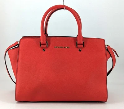 Bolso Cartera MICHAEL Michael Kors Selma Naranja Grande Cuero Saffiano Foto 1 de 4