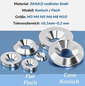 Rosetten M3 - M10 Vollmetall Edelstahl Unterlegscheiben U-Scheiben Zierscheiben - Picture 1 of 13