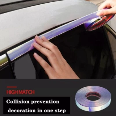 1PC 3m*10mm Chrome Car Door Side Protector Trim Molding Decoration Strip - Image 1 of 4