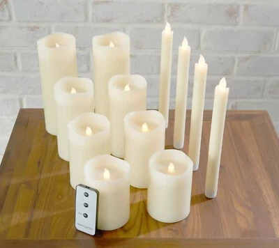 Juego de velas sin llama Home Reflections de 12 piezas marfil blanco roto Foto 1 de 4