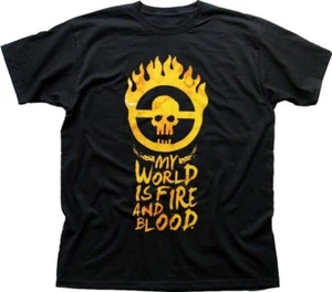 Mad Max Fury Road My World is Fire and Blood black printed t-shirt FN9399 - Picture 1 of 2