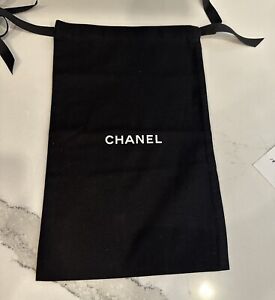 Authentic Chanel Dust Bag Storage Cover Pouch Drawstring Black 13  X 8  - Nine