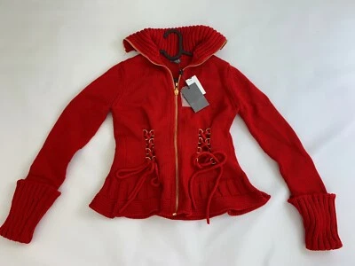Nuevo Suéter Alexander McQueen Cremallera Rojo Metálico Corbata Cintura Talla S Foto 1 de 4