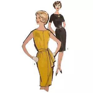 Patrón vintage década de 1960 - vestido, estilo recto, cinturón, dos estilos - Imagen 1 de 2