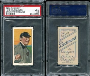 T206 Hughie Jennings one hand shows HOF ~~ PSA 3.5 VG+ ~~ Piedmont 350 back