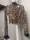 Fashion Nova Long Sleeve Cheetah Print Top Women Size Xs US