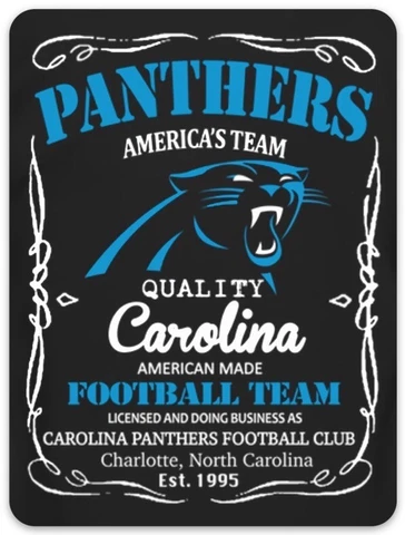Carolina Panthers "America's Team" Mini Poster Logo Type MAGNET Cover