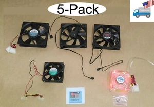 Mix 5-pack: Sunon/ Enermax/ Antec 2-spd 120mm * 80mm Black/Red LED Case Cooler - Picture 1 of 7