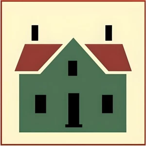 SALTBOX 4 SCHABLONE - PRIMITIV Vintage koloniales Bauernhaus - Die kunstvolle Schablone - Bild 1 von 6
