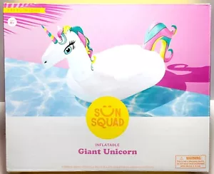 Sun Squad Giant 7 ft Inflatable Rainbow Unicorn Pool Float Toy White New - Picture 1 of 5