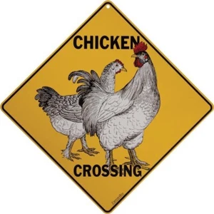 Cruce de Pollos - Amarillo - 12" x 12" Aluminio Cruce Peatonal Precaución/Advertencia - Imagen 1 de 1