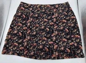 Mossimo Supply Co Baumwolle schwarz Blumen Cord Minirock Taschen Größe 12 - Bild 1 von 8