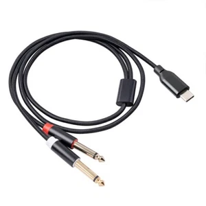 TYPE-C Male to Dual 6.35 mm mono Cable Y Splitter Adaptor For PC Phone 1m 2m 3m - Picture 1 of 6